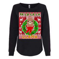 Christmas Fa La La La Llama Ugly Sweater Womens California Wash Sweatshirt