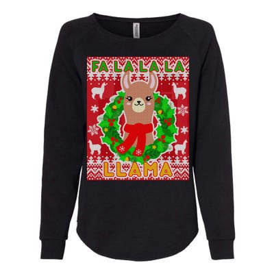 Christmas Fa La La La Llama Ugly Sweater Womens California Wash Sweatshirt