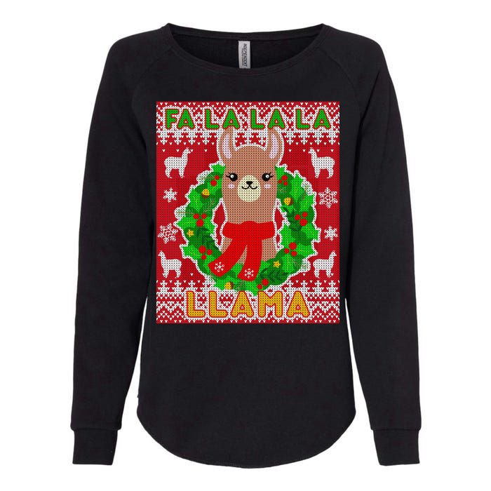 Christmas Fa La La La Llama Ugly Sweater Womens California Wash Sweatshirt