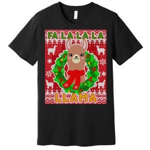 Christmas Fa La La La Llama Ugly Sweater Premium T-Shirt