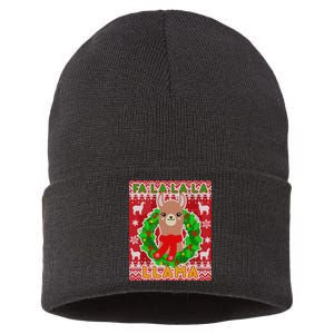 Christmas Fa La La La Llama Ugly Sweater Sustainable Knit Beanie