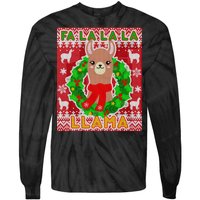 Christmas Fa La La La Llama Ugly Sweater Tie-Dye Long Sleeve Shirt