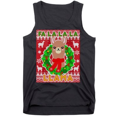 Christmas Fa La La La Llama Ugly Sweater Tank Top