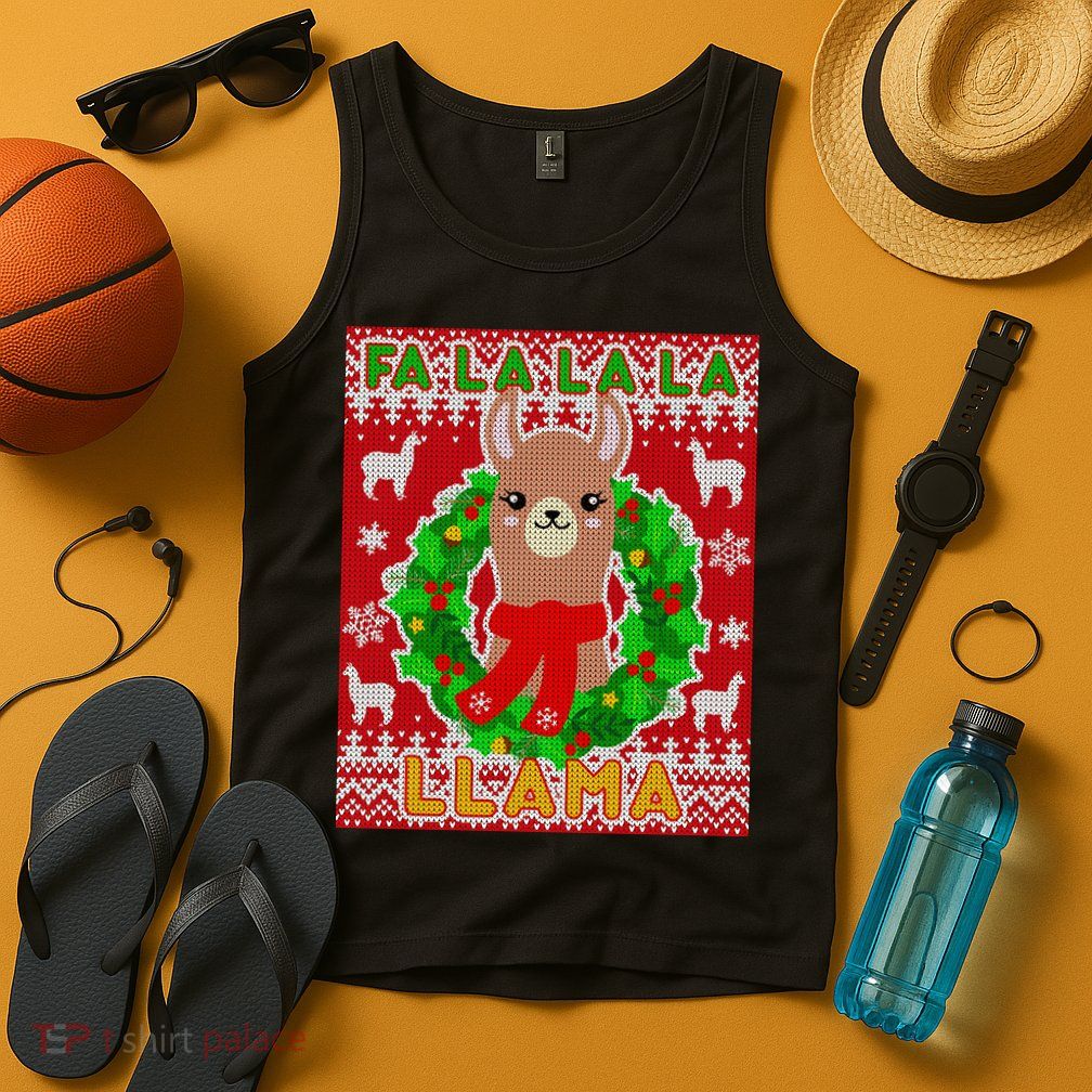 Christmas Fa La La La Llama Ugly Sweater Tank Top