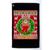 Christmas Fa La La La Llama Ugly Sweater Golf Towel