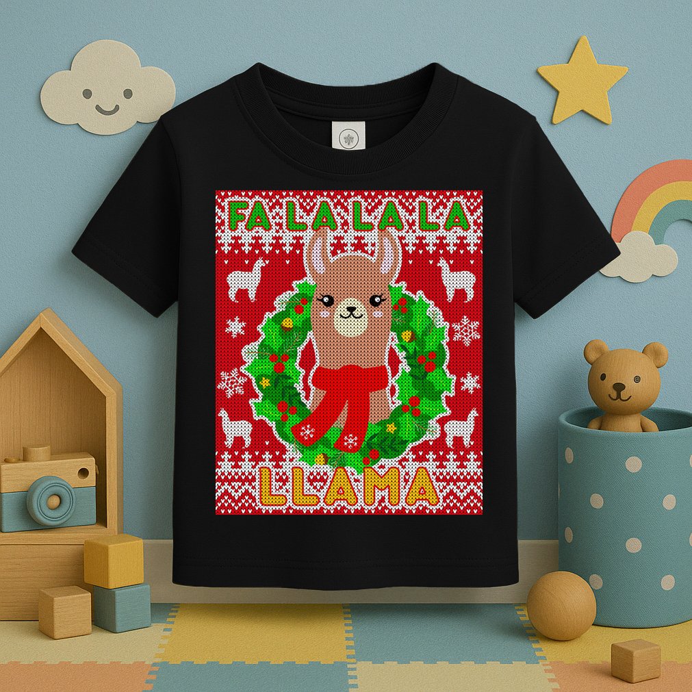 Christmas Fa La La La Llama Ugly Sweater Toddler T-Shirt