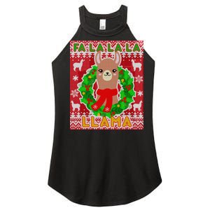 Christmas Fa La La La Llama Ugly Sweater Women’s Perfect Tri Rocker Tank