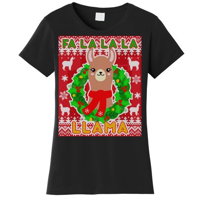 Christmas Fa La La La Llama Ugly Sweater Women's T-Shirt