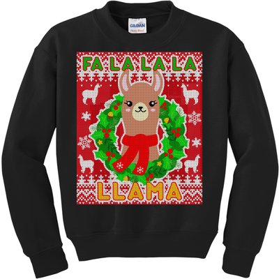 Christmas Fa La La La Llama Ugly Sweater Kids Sweatshirt