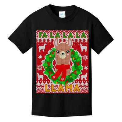Christmas Fa La La La Llama Ugly Sweater Kids T-Shirt