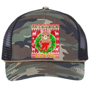 Christmas Fa La La La Llama Ugly Sweater Retro Rope Trucker Hat Cap