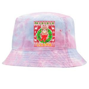 Christmas Fa La La La Llama Ugly Sweater Tie-Dyed Bucket Hat