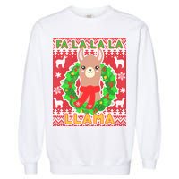 Christmas Fa La La La Llama Ugly Sweater Garment-Dyed Sweatshirt