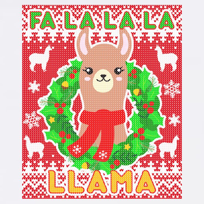 Christmas Fa La La La Llama Ugly Sweater Garment-Dyed Sweatshirt