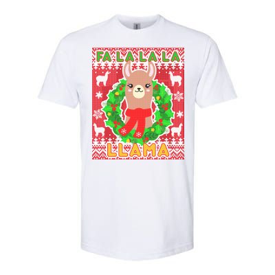 Christmas Fa La La La Llama Ugly Sweater Softstyle® CVC T-Shirt