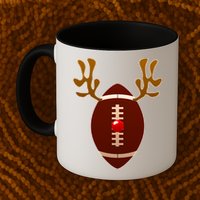 Christmas Football Reindeer  Mug