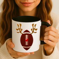Christmas Football Reindeer  Mug