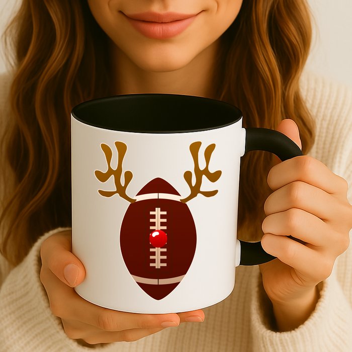 Christmas Football Reindeer  Mug