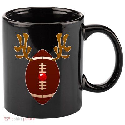 Christmas Football Reindeer  11oz C Handle Ceramic Mug