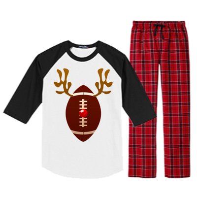 Christmas Football Reindeer  Raglan Sleeve Pajama Set