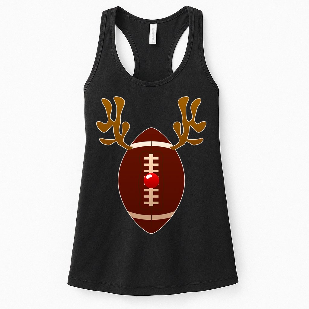 Christmas Football Reindeer  Womens Tank Top