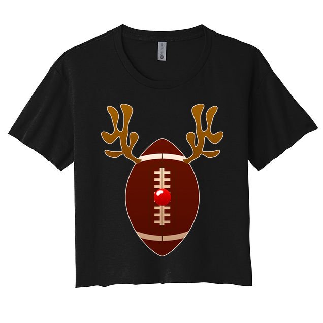 Christmas Football Reindeer  Crop Top