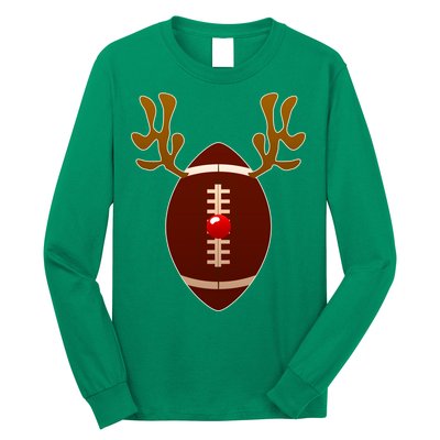 Christmas Football Reindeer  Long Sleeve Shirt