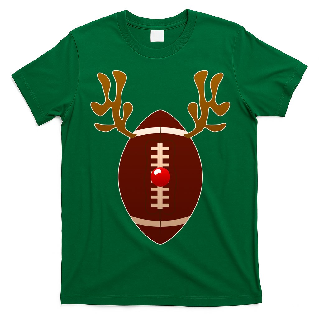 Christmas Football Reindeer  T-Shirt