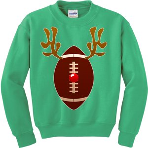 Christmas Football Reindeer  Kids Sweatshirt