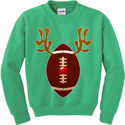 Christmas Football Reindeer  Kids Sweatshirt