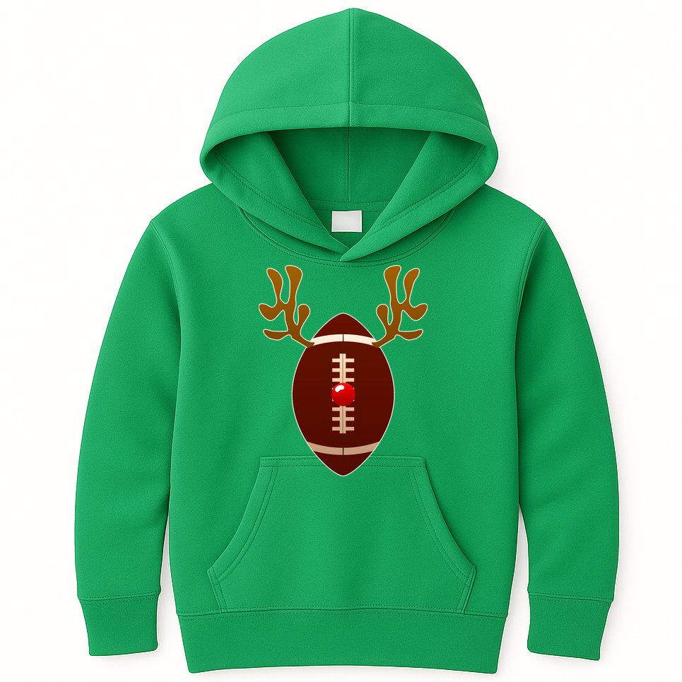 Christmas Football Reindeer  Kids Hoodie