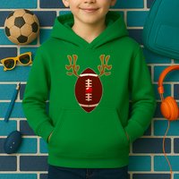 Christmas Football Reindeer  Kids Hoodie