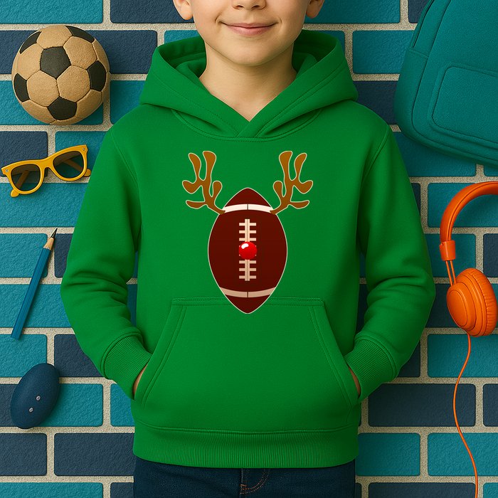 Christmas Football Reindeer  Kids Hoodie