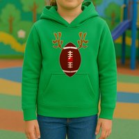 Christmas Football Reindeer  Kids Hoodie
