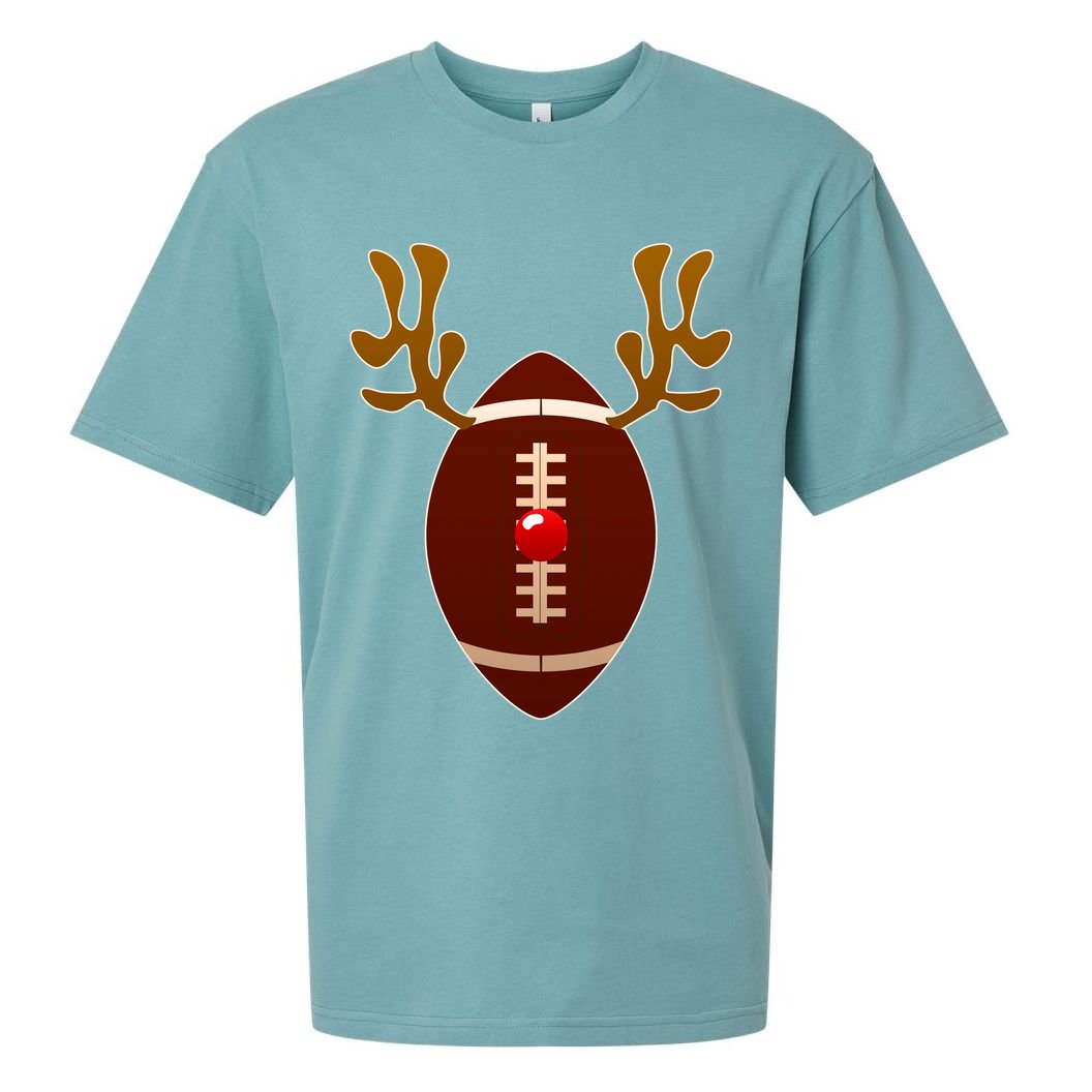 Christmas Football Reindeer  Sueded Cloud Jersey T-Shirt