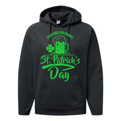 Christmas For Drunks St. Patrick's Day Performance Fleece Hoodie