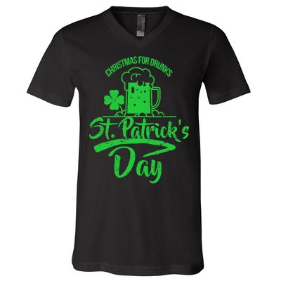 Christmas For Drunks St. Patrick's Day V-Neck T-Shirt