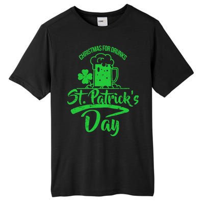 Christmas For Drunks St. Patrick's Day Tall Fusion ChromaSoft Performance T-Shirt