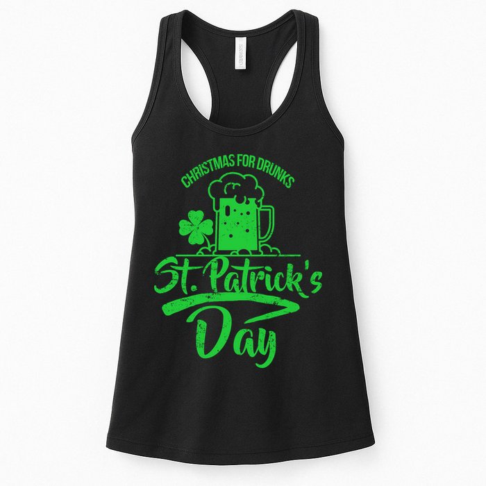 Christmas For Drunks St. Patrick's Day Womens Tank Top