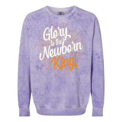 Christmas Glory To The Newborn King Colorblast Crewneck Sweatshirt