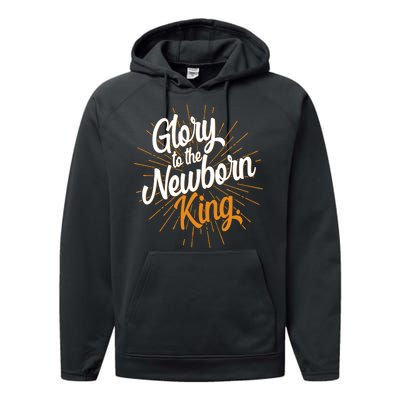 Christmas Glory To The Newborn King Performance Fleece Hoodie