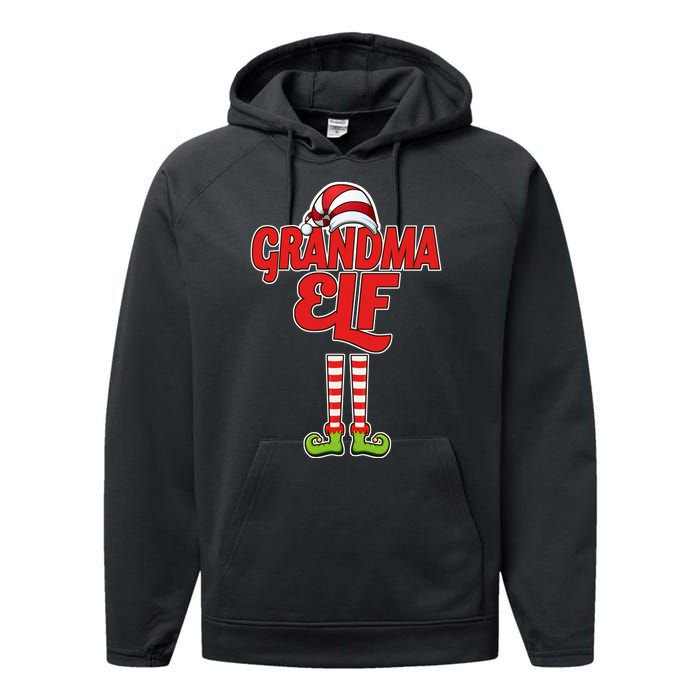 Christmas Grandma Elf Performance Fleece Hoodie