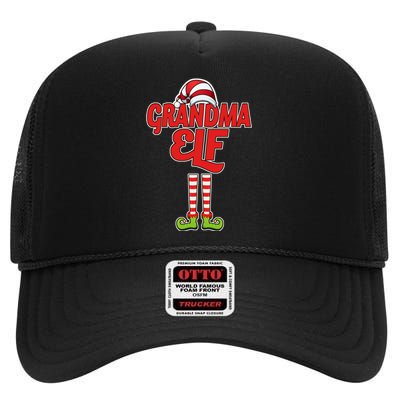 Christmas Grandma Elf High Crown Mesh Back Trucker Hat