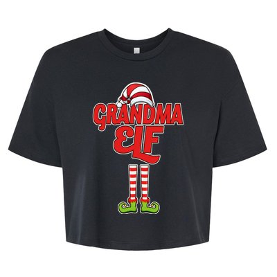 Christmas Grandma Elf Bella+Canvas Jersey Crop Tee