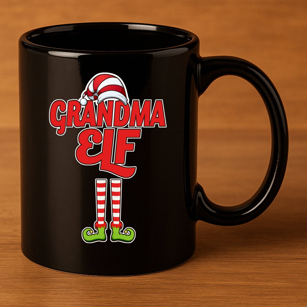 Christmas Grandma Elf 11oz C Handle Ceramic Mug