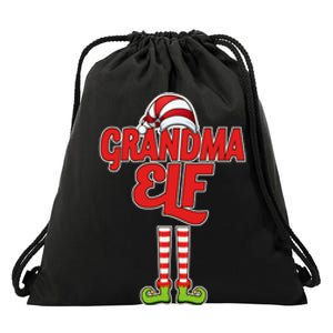 Christmas Grandma Elf Drawstring Bag