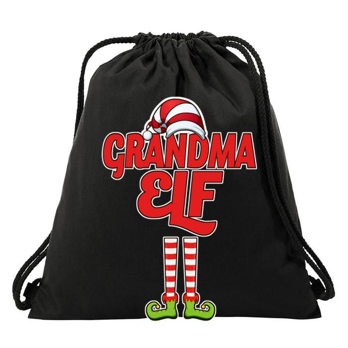 Christmas Grandma Elf Drawstring Bag