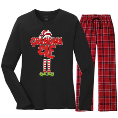 Christmas Grandma Elf Women's Long Sleeve Flannel Pajama Set 