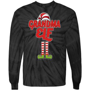 Christmas Grandma Elf Tie-Dye Long Sleeve Shirt