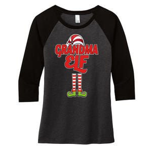 Christmas Grandma Elf Women's Tri-Blend 3/4-Sleeve Raglan Shirt